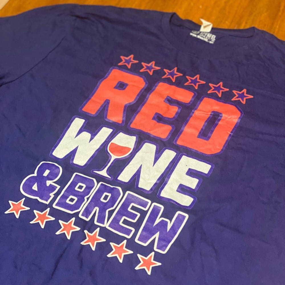 HG Apparel Red White & Brew T-Shirt 2XL Mens Patriotic Party USA Tee Shirt NWT